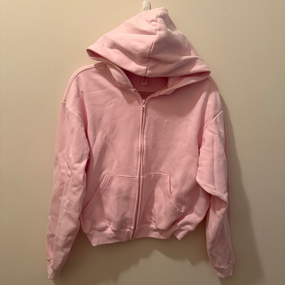 SKIMS Shrunken Zip Up Cropped Hoodie